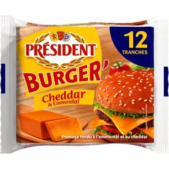 Fromage en Tranches à Burger Cheddar et Emmental