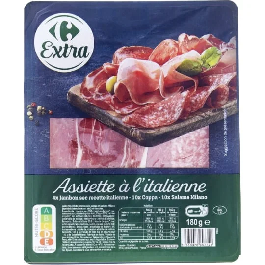 Plateau charcuterie jambon sec coppa salame