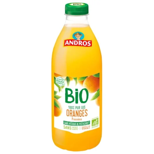 Jus d'oranges pressées BIO 100% pur jus sans sucres ajoutés