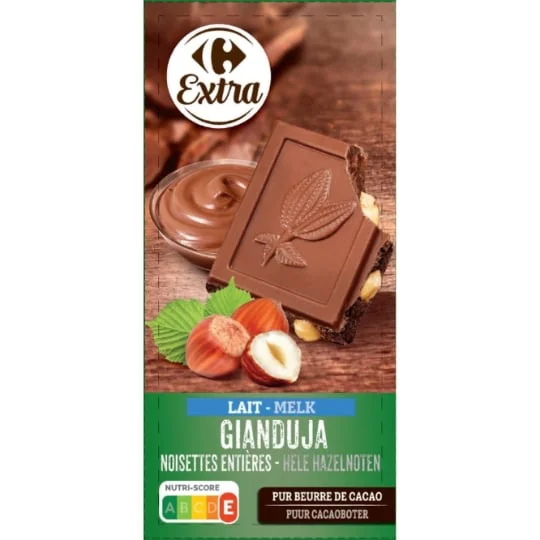 Chocolat au lait Gianduja noisettes