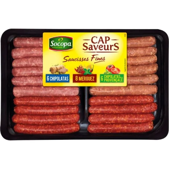 Assortiment de saucisses fines 3 saveurs