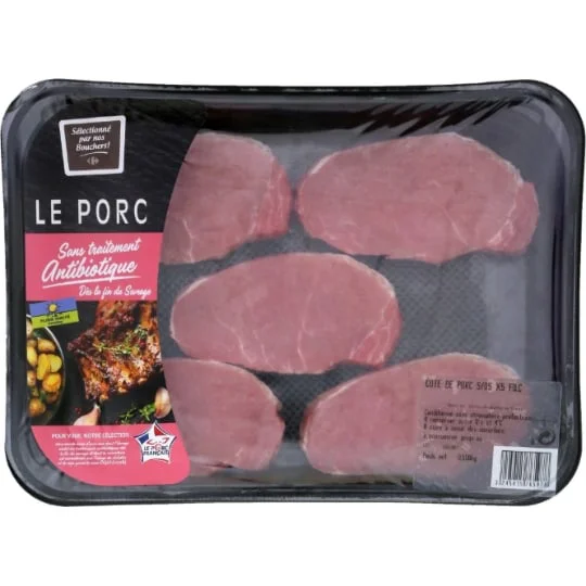 Côtes de porc sans os