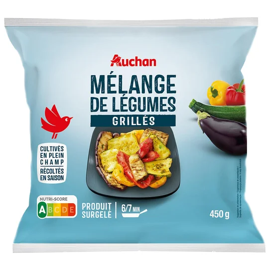 Mélange de légumes grillés courgettes aubergines poivrons jaunes et poivron rouges