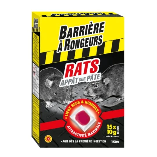 Anti rats appât sur pâte - prêt à l'emploi BARRIERE A RONGEURS