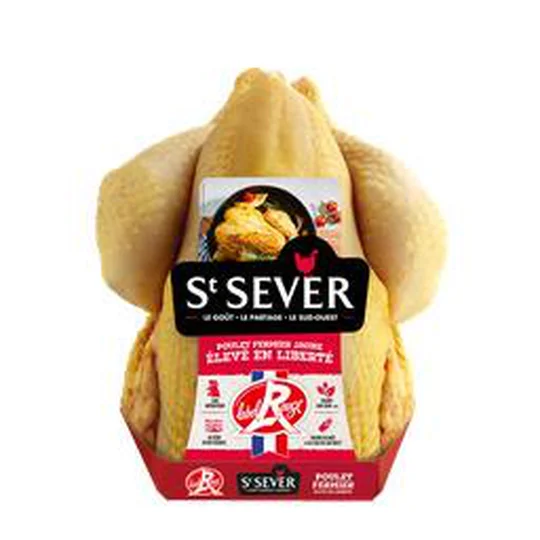 Poulet fermier jaune prêt à cuire sans abat Label Rouge