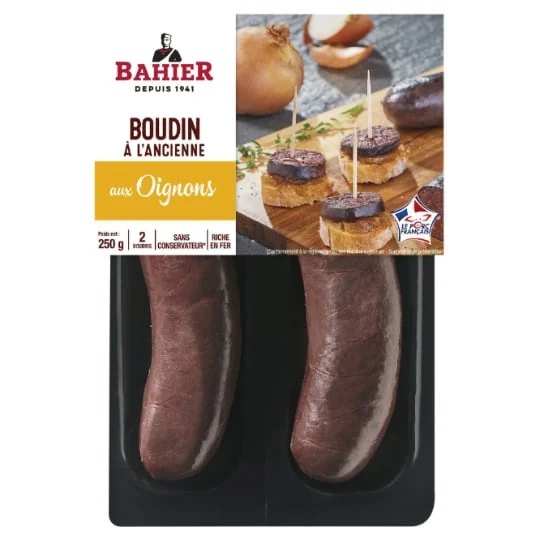 Boudin aux oignons finement hachés