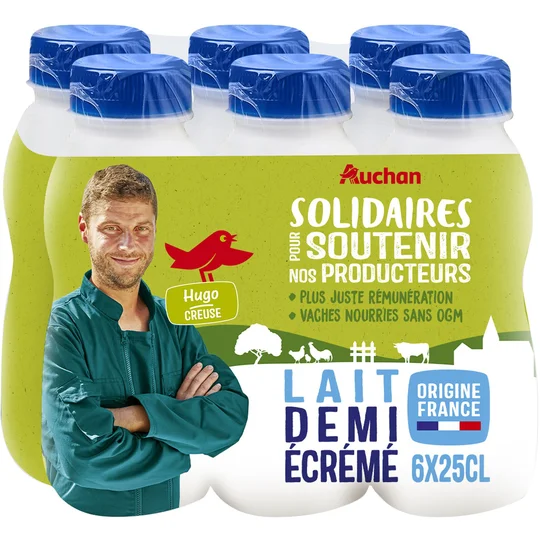 Lait demi-écrémé équitable UHT