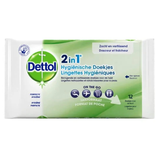 Lingettes hygiénique désinfectante 2en1