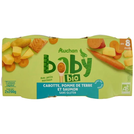 Bol carotte pomme de terre bio au saumon dès 8 mois