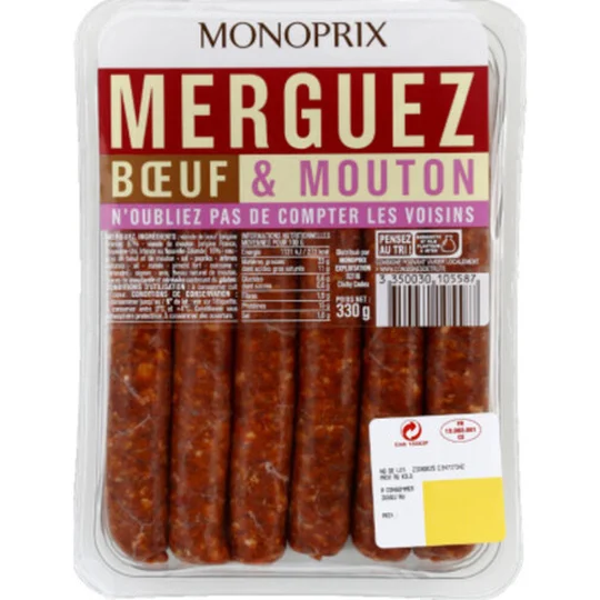 Merguez de boeuf et mouton