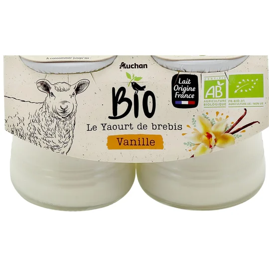 Yaourt arômatisé à la vanille au lait de brebis
