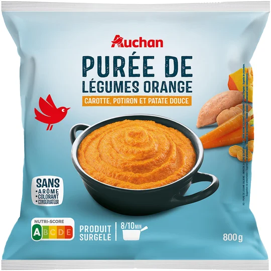 Purée carotte, potiron et patate douce