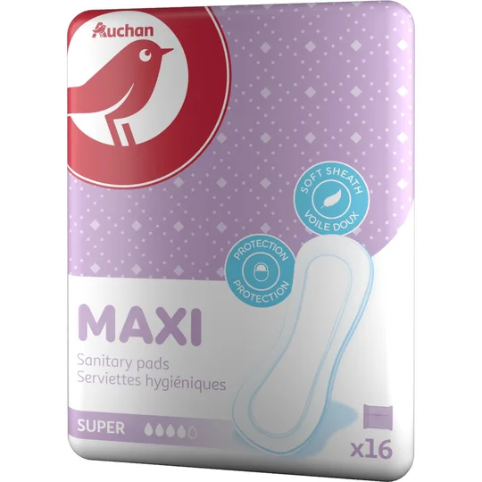 Serviettes hygiéniques maxi super