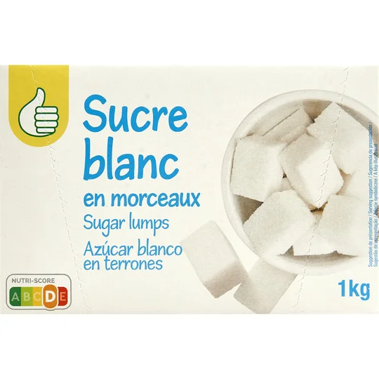 Sucre blanc en morceaux