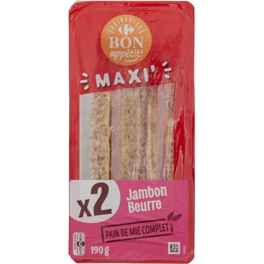 Sandwich maxi jambon beurre