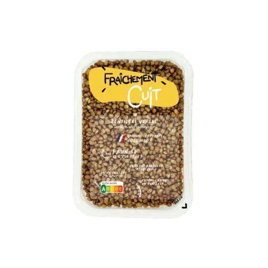 Lentilles vertes fraichement cuites