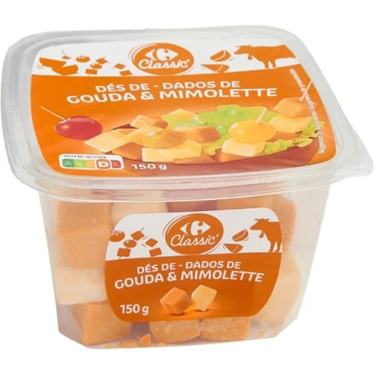 Fromage dés de mimolette et gouda