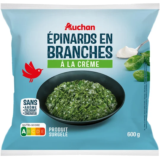 Epinards en branches à la crème