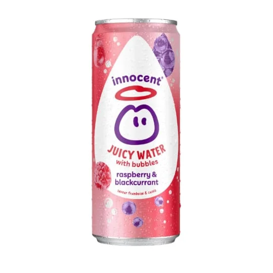 Boisson pétillante aux fruits saveur framboise et cassis