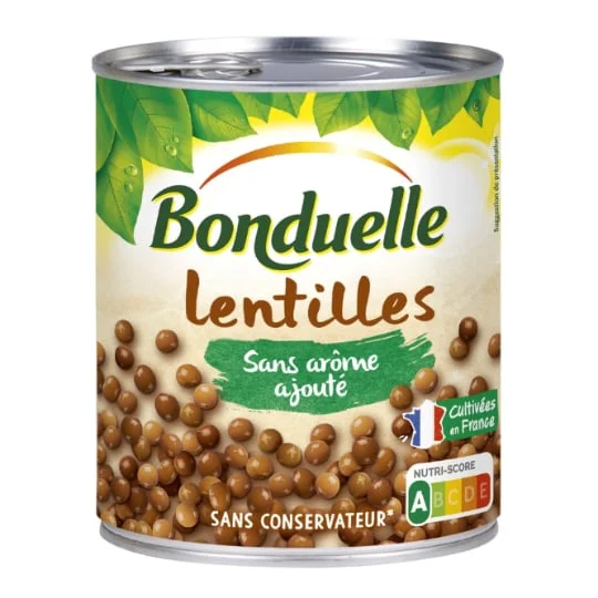 Lentilles sans arôme ajouté