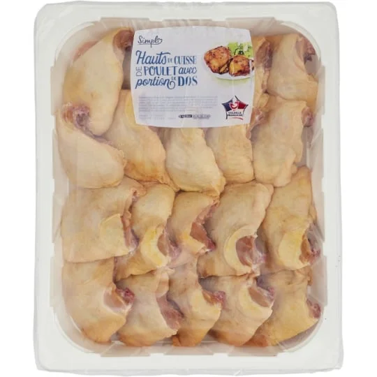 Haut de cuisse de poulet jaune avec portion dos