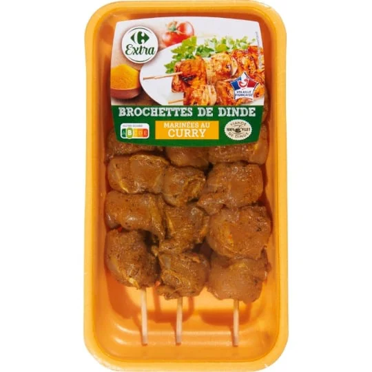 Brochettes de dinde curry