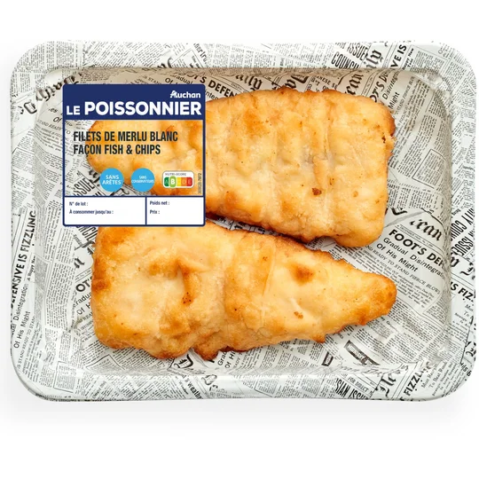 Filet de merlu blanc façon fish and chips