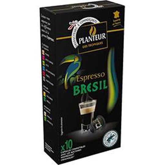 Capsules de café compatibles Nespresso moulu Espresso Brésil
