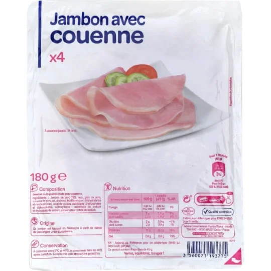 Jambon blanc avec couenne
