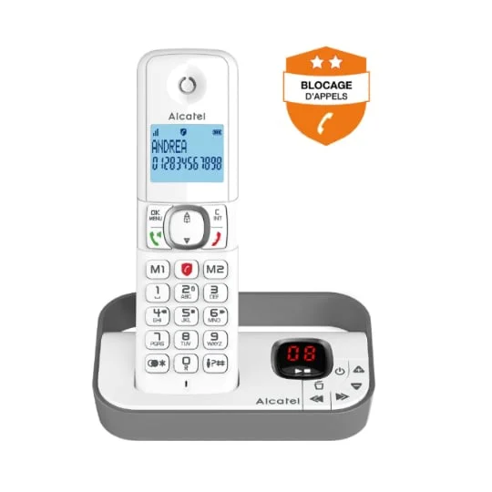 Téléphone fixe sans fil avec répondeur Solo F860 Voice - Gris