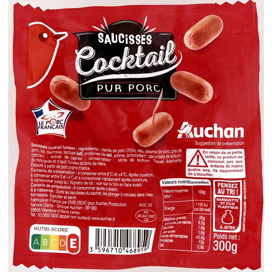 Saucisses cocktail pur porc