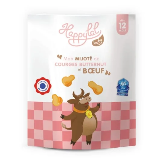 Plat bébé dés 12 mois mijoté de courges butternut et boeuf