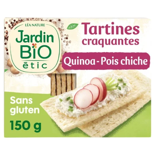 Tartines craquantes quinoa pois chiche sans gluten Bio
