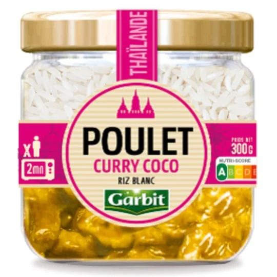 Plat cuisiné poulet curry coco