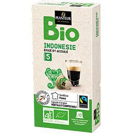 Capsules de café compatibles Nespresso moulu Indonésie BIO