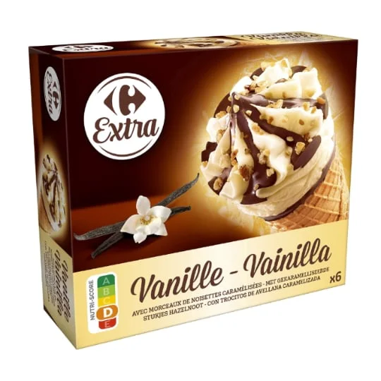 Glaces cônes vanille