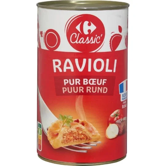 Plat cuisiné ravioli pur boeuf