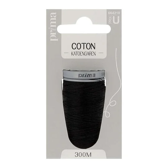 Fil Coton Epais Noir 300m