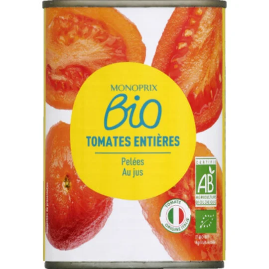 Tomates entières pelées bio