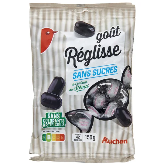 Bonbons goût réglisse sans sucres à l'extrait de Stévia