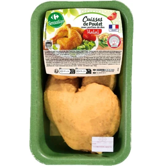 Cuisses de poulet avec portion de dos halal