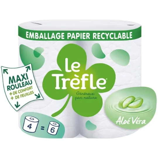 Papier toilette Triple Épaisseur À L'Aloé Vera Maxi Rouleaux