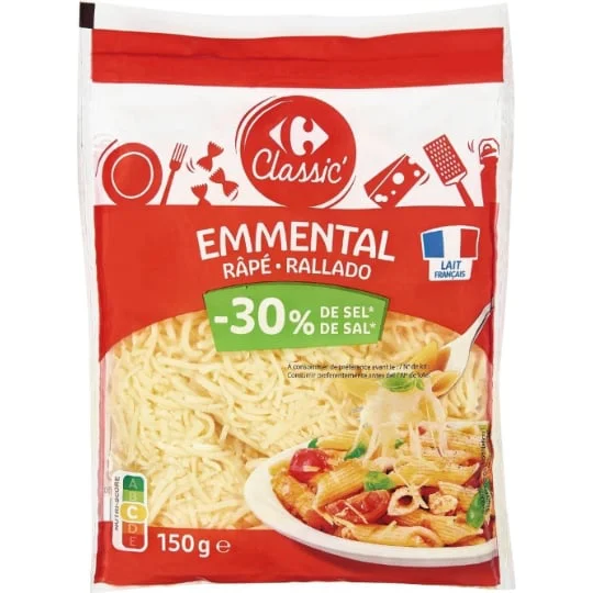Fromage Râpé Emmental Réduit en Sel -30%