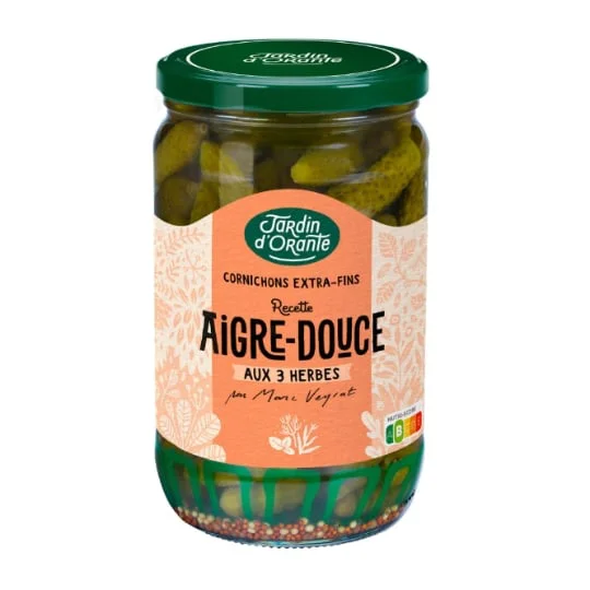 Cornichons doux Orant Aux 3 herbes