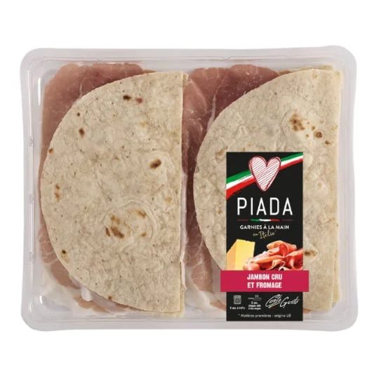 Galettes Piada jambon cru et fromage