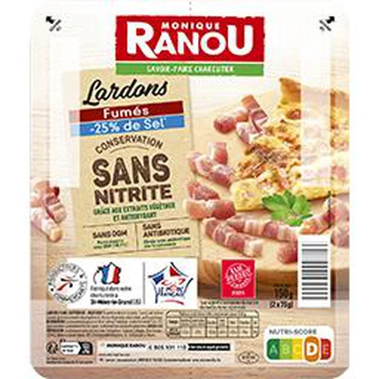 Lardons fumés réduit en sel
