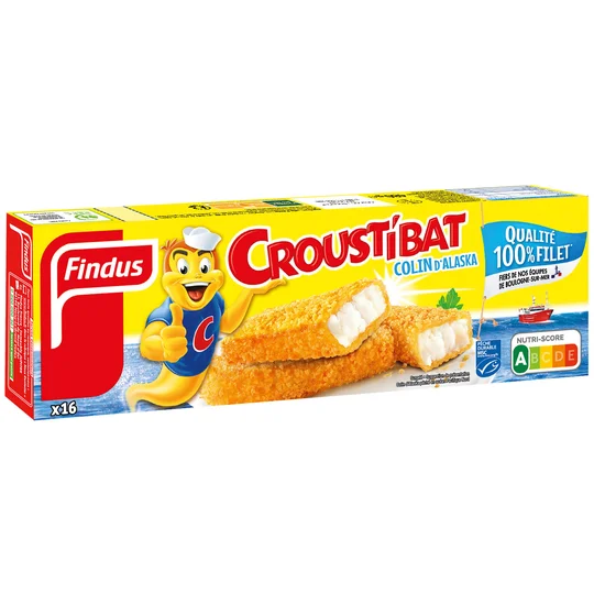 Croustibat - Bâtonnets de filets de colin d'Alaska panés