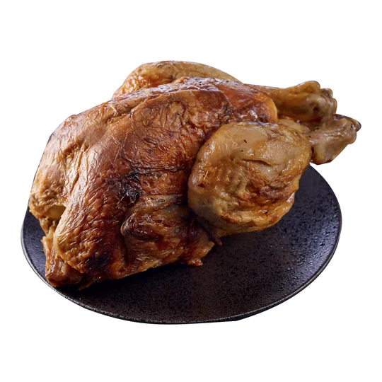 Poulet rôti fermier cuit du jour dans notre rôtisserie sans sauce