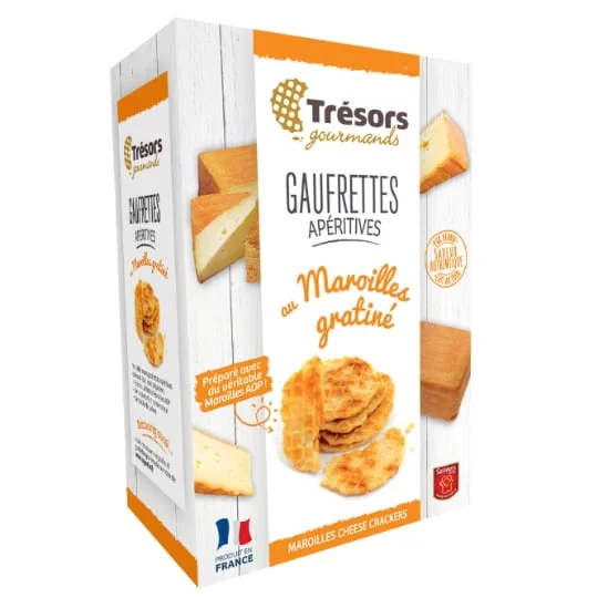 Biscuits apéritifs gaufrettes maroilles gratiné