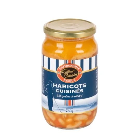 Plat cuisiné haricots cuisinés à la graisse de canard